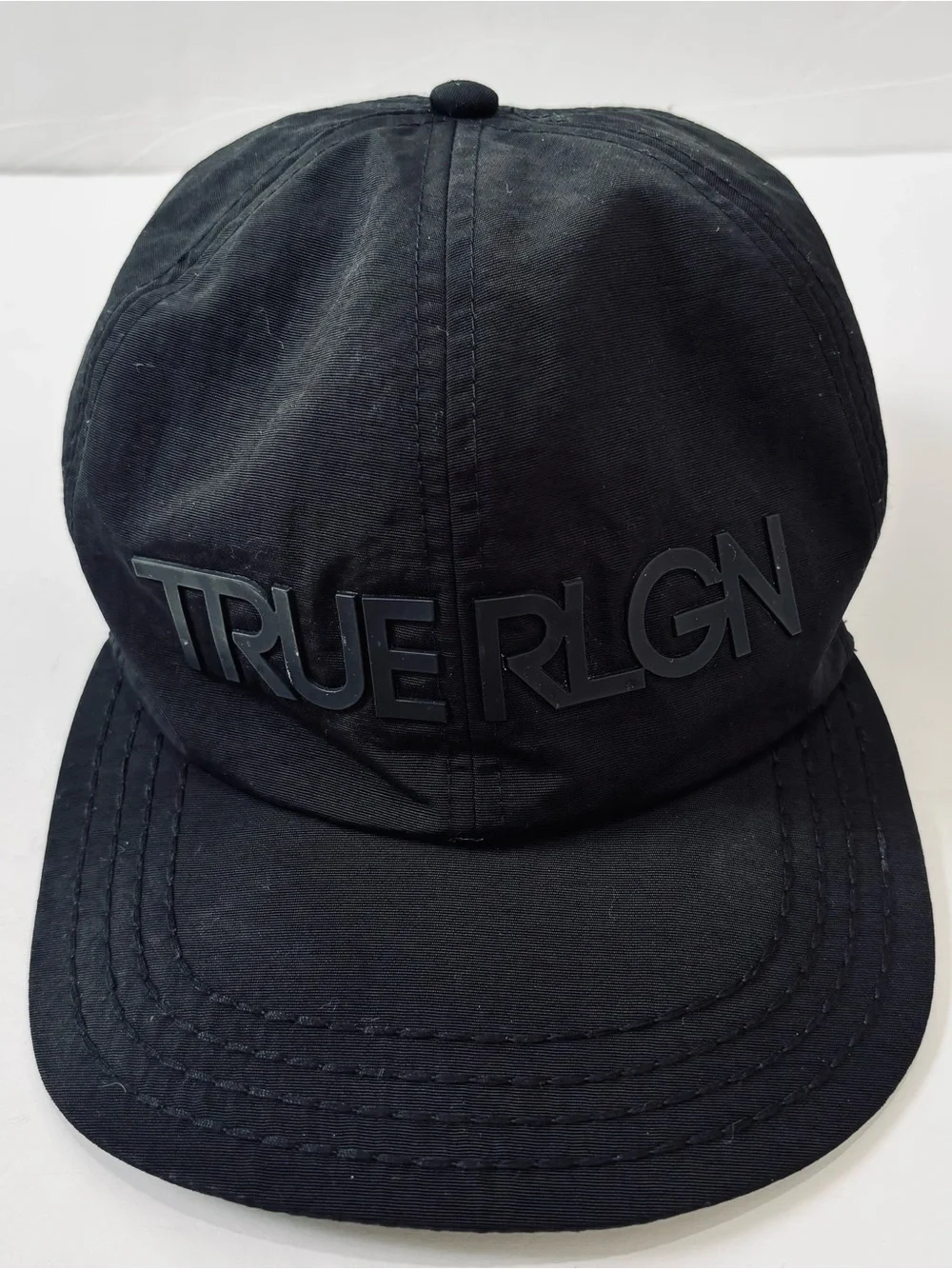 True Religion Man's Logo lightning bolt hat baseball cap black one size